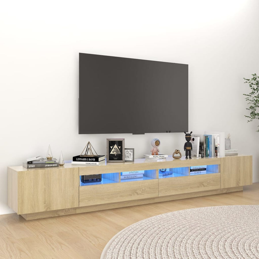 Tv-meubel met LED-verlichting 260x35x40 cm sonoma eikenkleurig Sonoma eiken