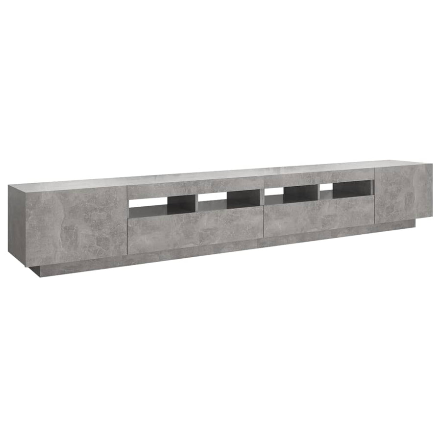 Tv-meubel met LED-verlichting 260x35x40 cm betongrijs Betongrijs