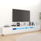 Tv-Meubel Met Led-Verlichting 260X35X40 Cm Hoogglans Wit