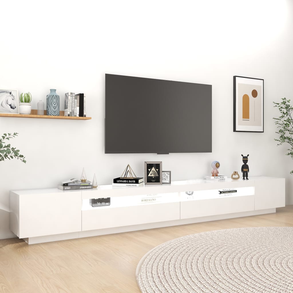 Tv-Meubel Met Led-Verlichting 300X35X40 Cm Wit