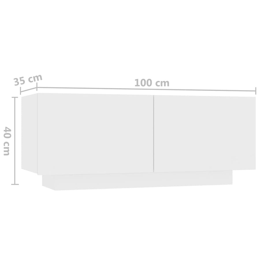 Tv-Meubel Met Led-Verlichting 300X35X40 Cm Wit