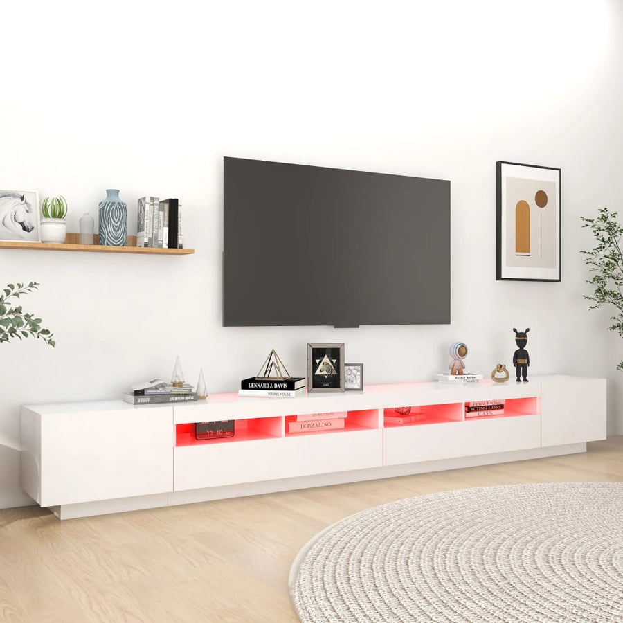 Tv-Meubel Met Led-Verlichting 300X35X40 Cm Wit