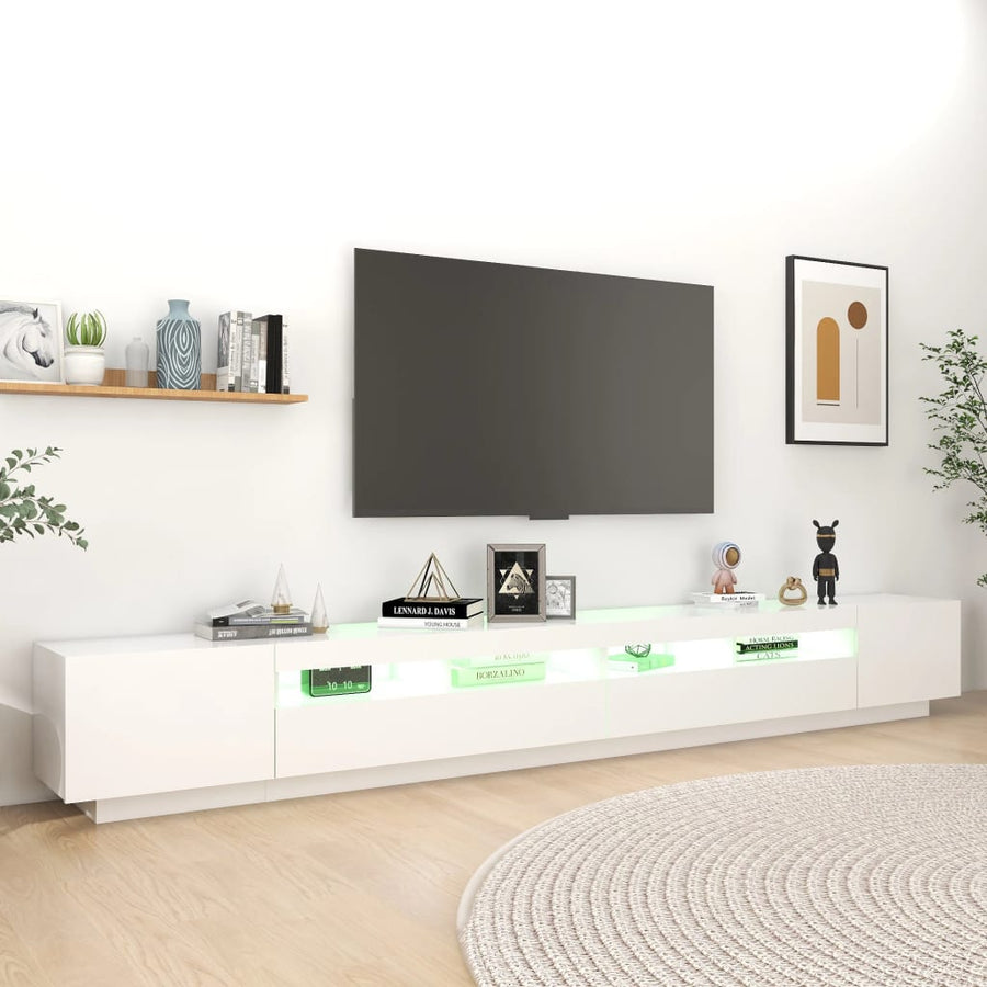Tv-Meubel Met Led-Verlichting 300X35X40 Cm Wit