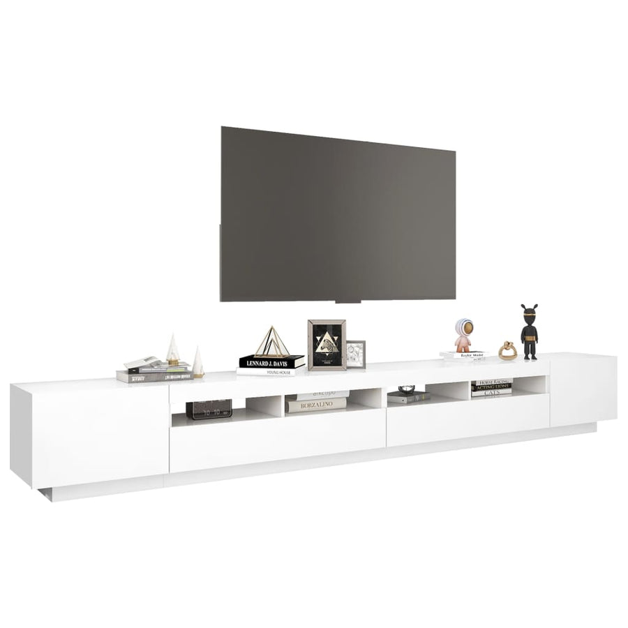 Tv-Meubel Met Led-Verlichting 300X35X40 Cm Wit