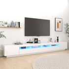 TV cabinet with LED lighting 300x35x40 cm white