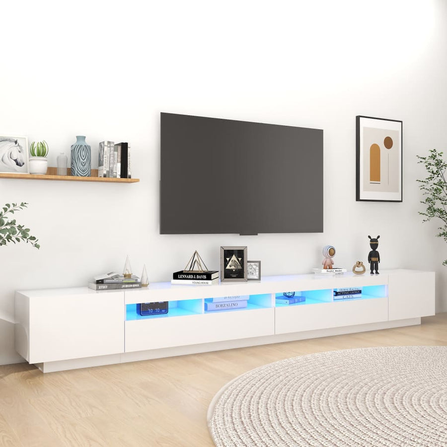Tv-Meubel Met Led-Verlichting 300X35X40 Cm Wit