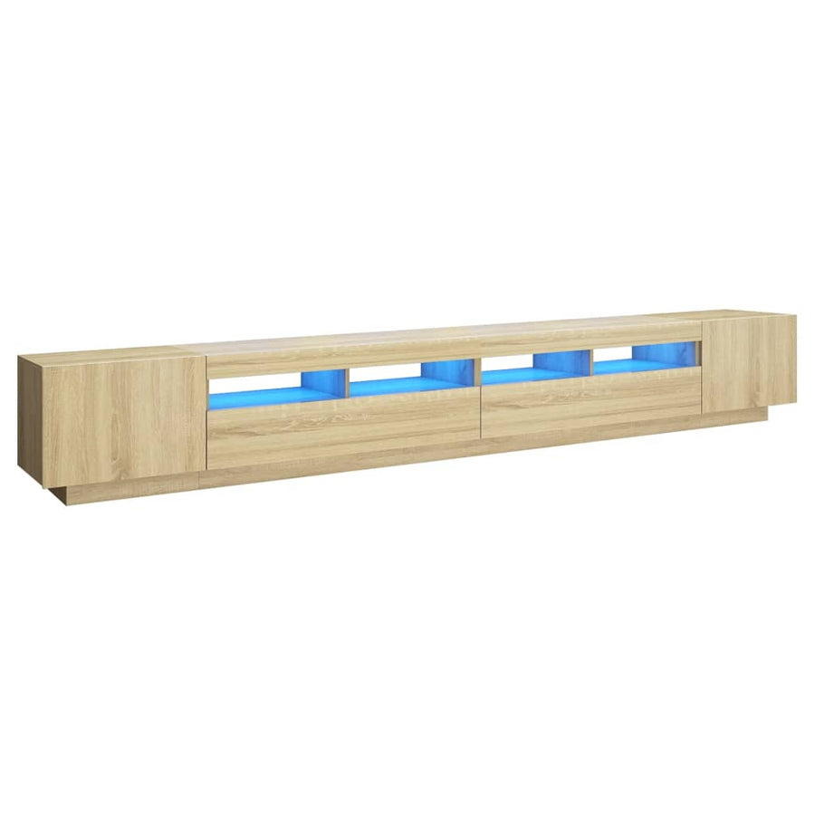 Tv-Meubel Met Led-Verlichting 300X35X40 Cm Kleurig Sonoma eiken