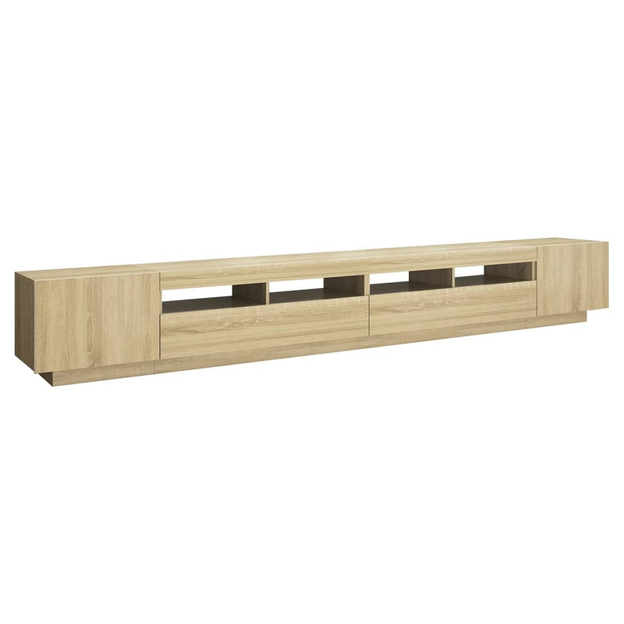 Tv-Meubel Met Led-Verlichting 300X35X40 Cm Kleurig Sonoma eiken