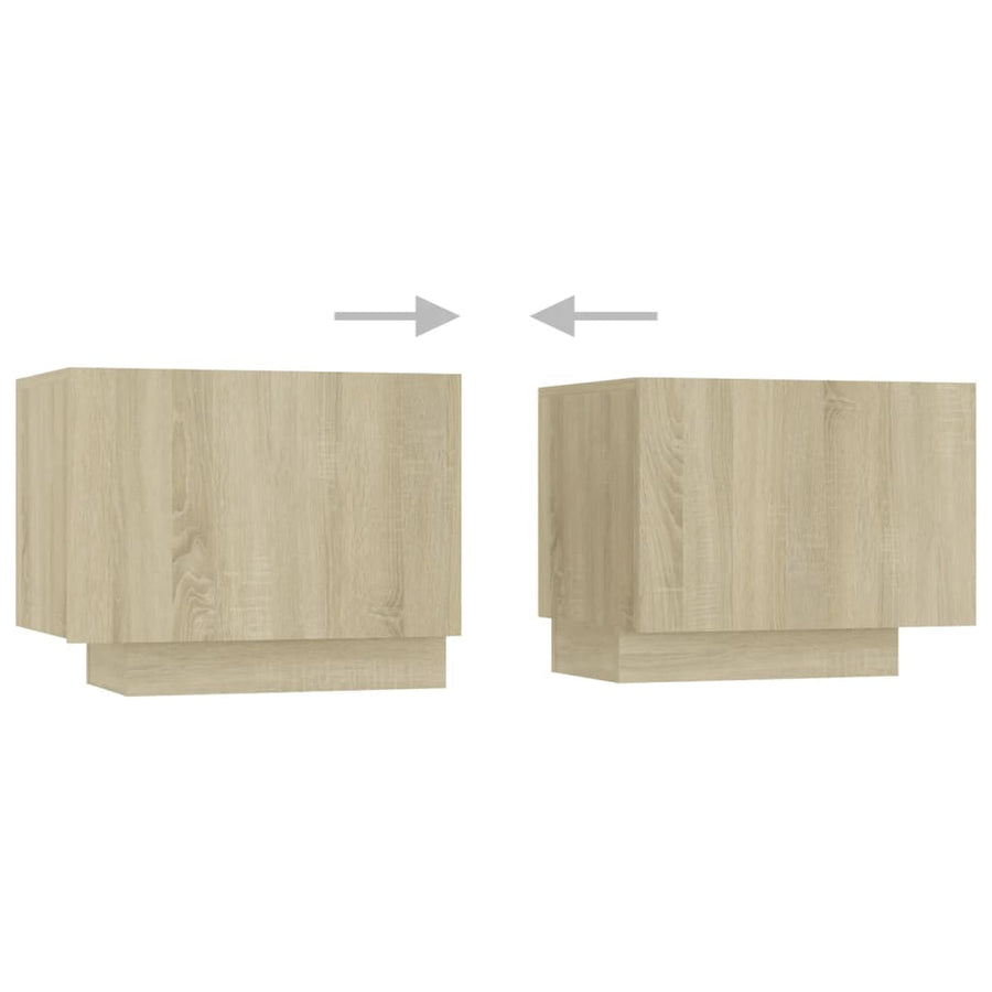 Tv-Meubel Met Led-Verlichting 300X35X40 Cm Kleurig Sonoma eiken