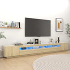 Tv-meubel 300x35x40 cm sonoma eiken LED