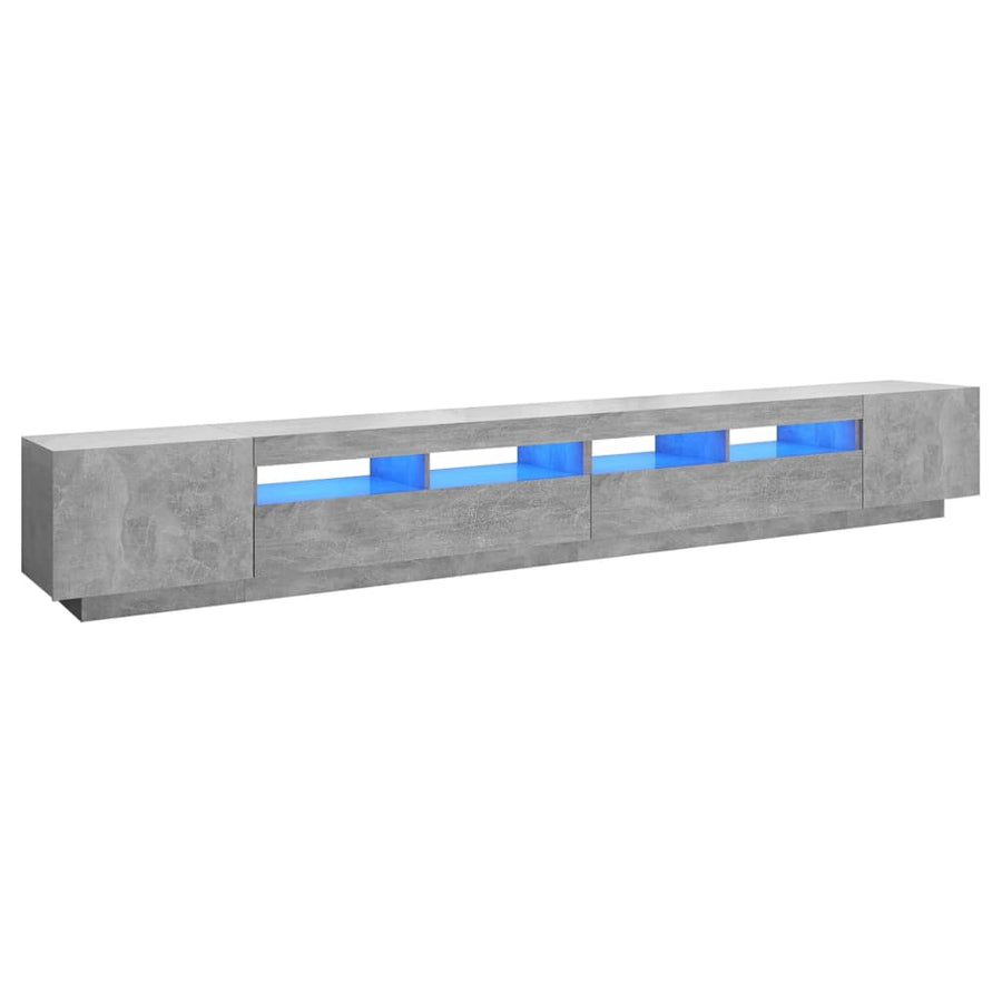 Tv-Meubel Met Led-Verlichting 300X35X40 Cm Betongrijs