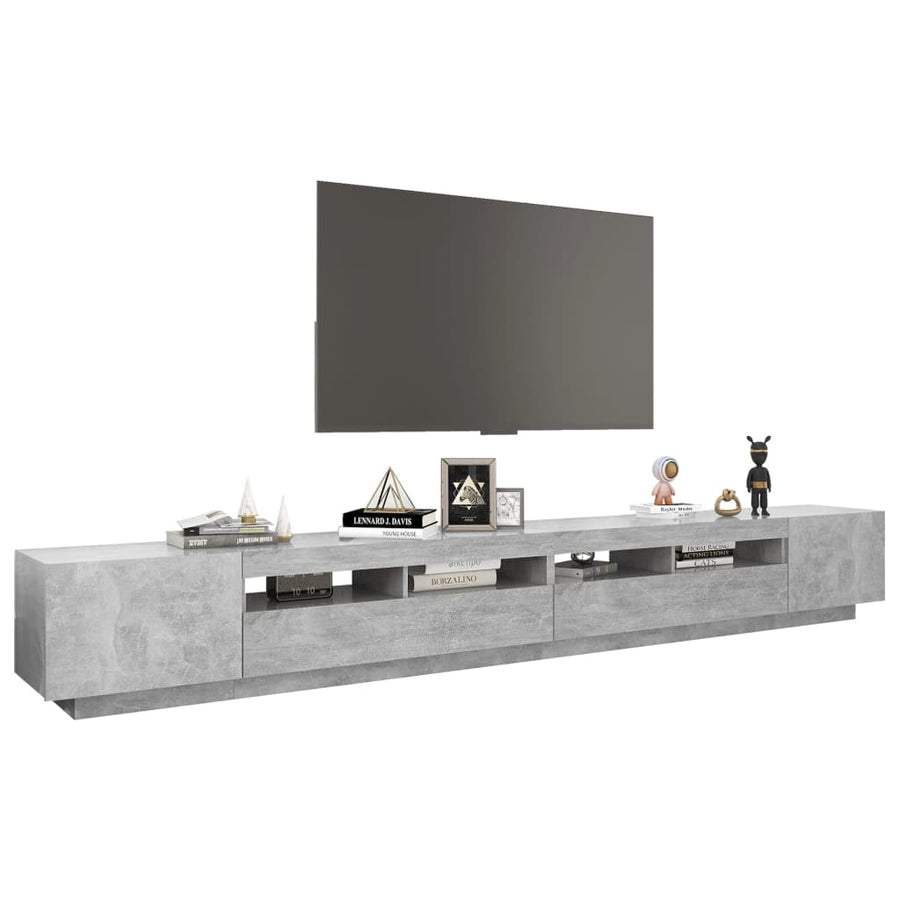 Tv-Meubel Met Led-Verlichting 300X35X40 Cm Betongrijs