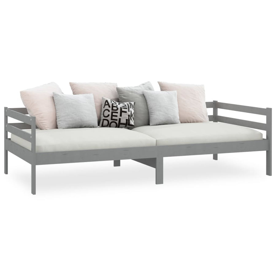 Slaapbank Massief Grenenhout 90X200 Cm Grijs