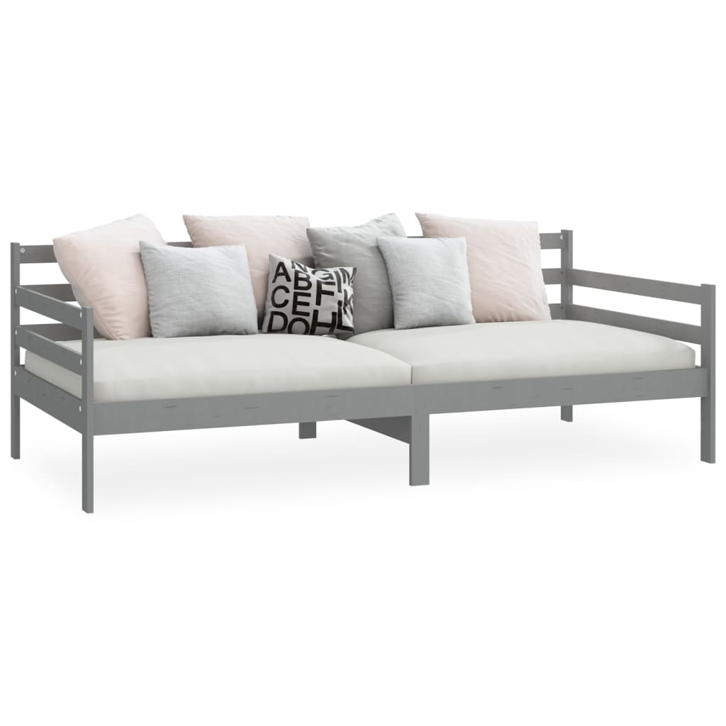 Slaapbank Massief Grenenhout 90X200 Cm Grijs