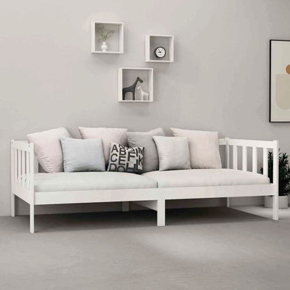 Bedbank Massief Grenenhout 90X200 Cm Wit