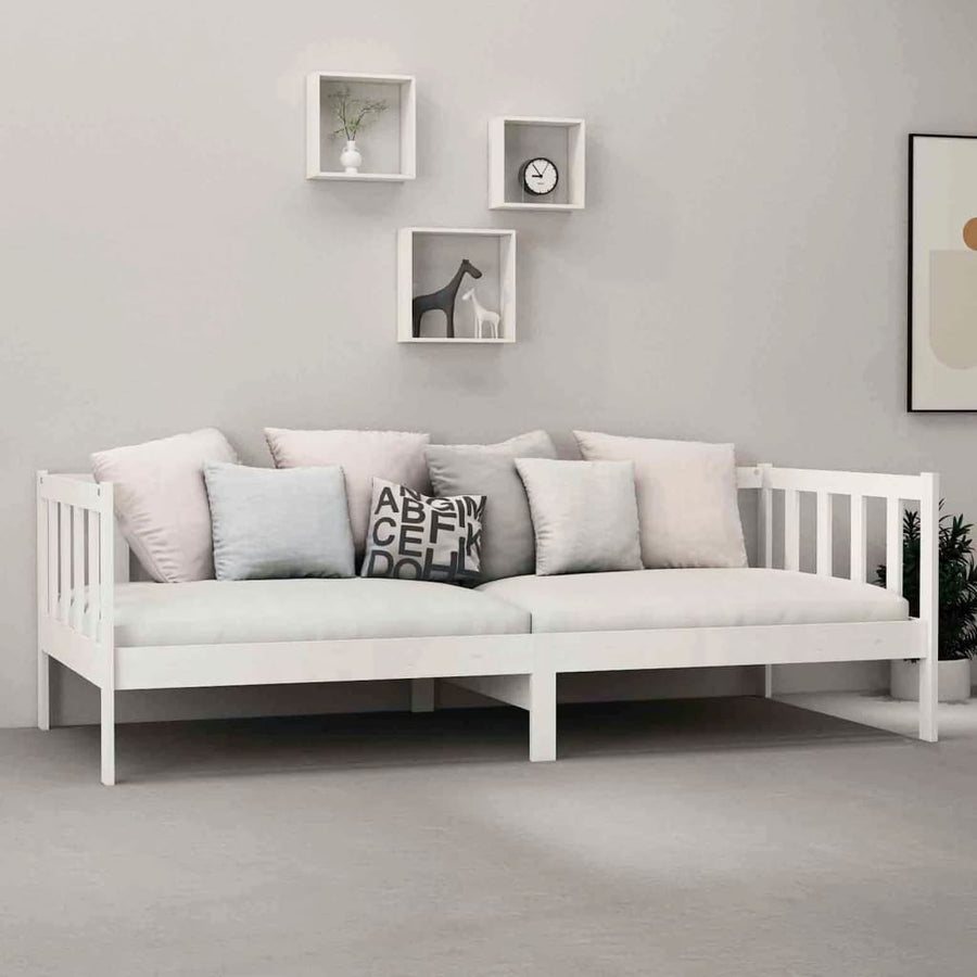 Bedbank Massief Grenenhout 90X200 Cm Wit