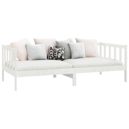 Bedbank Massief Grenenhout 90X200 Cm Wit