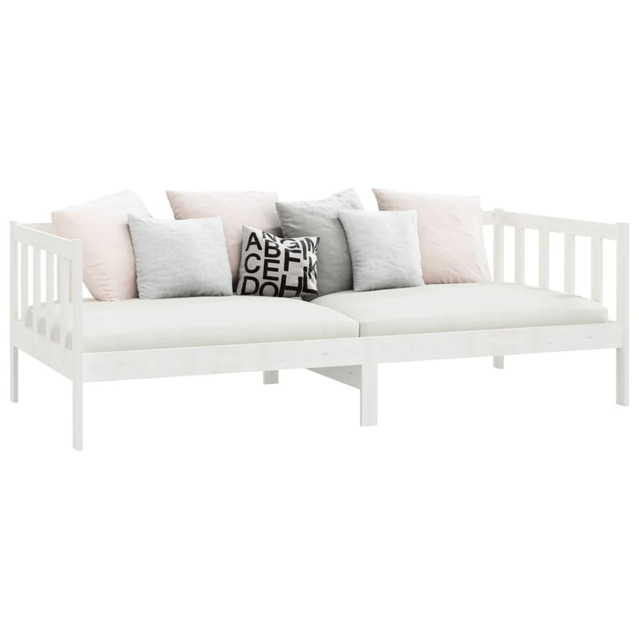 Bedbank Massief Grenenhout 90X200 Cm Wit