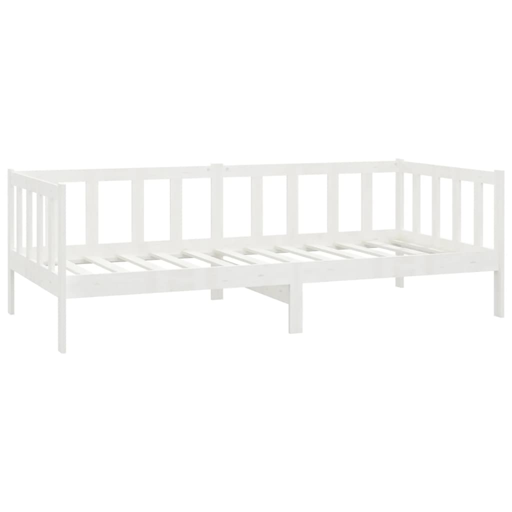 Bedbank Massief Grenenhout 90X200 Cm Wit