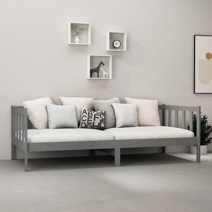 Bedbank Massief Grenenhout 90X200 Cm Grijs