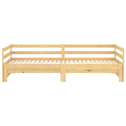 Slaapbank Uitschuifbaar Massief Grenenhout 2X(90X200) Cm Naturel