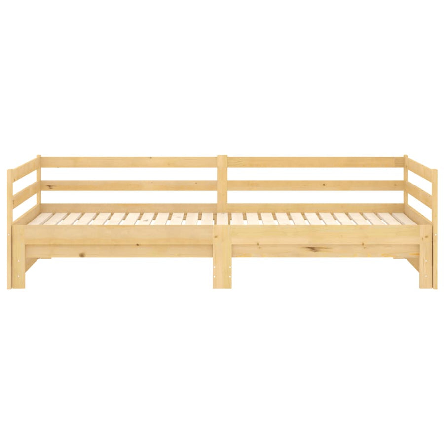 Slaapbank Uitschuifbaar Massief Grenenhout 2X(90X200) Cm Naturel