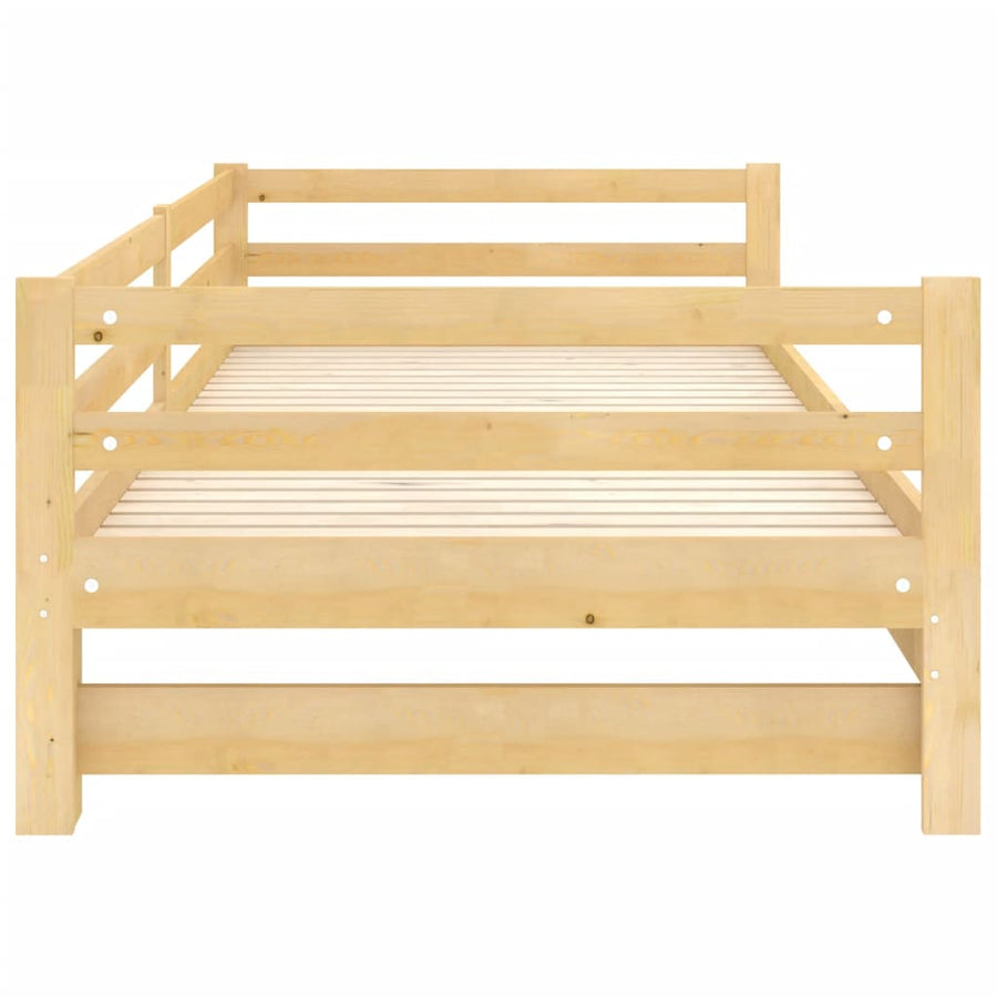 Slaapbank Uitschuifbaar Massief Grenenhout 2X(90X200) Cm Naturel