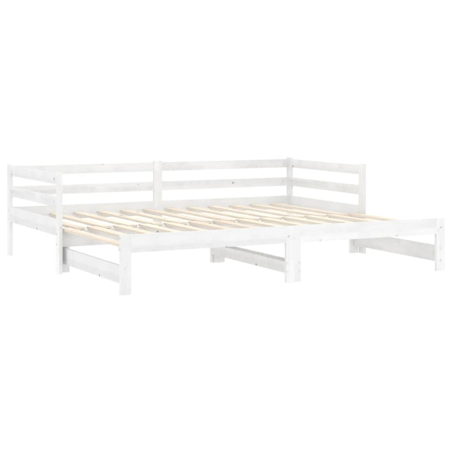 Slaapbank Uitschuifbaar Massief Grenenhout 2X(90X200) Cm Wit