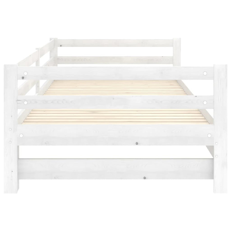Slaapbank Uitschuifbaar Massief Grenenhout 2X(90X200) Cm Wit