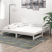 Slaapbank uitschuifbaar massief grenenhout wit 2x 90x200 cm