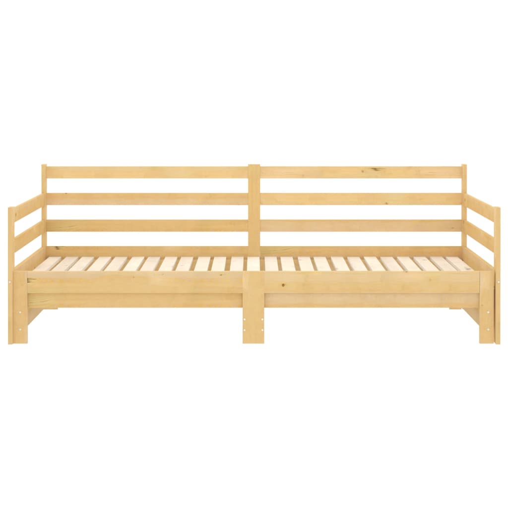 Slaapbank uitschuifbaar massief grenenhout 2x(90x200) cm