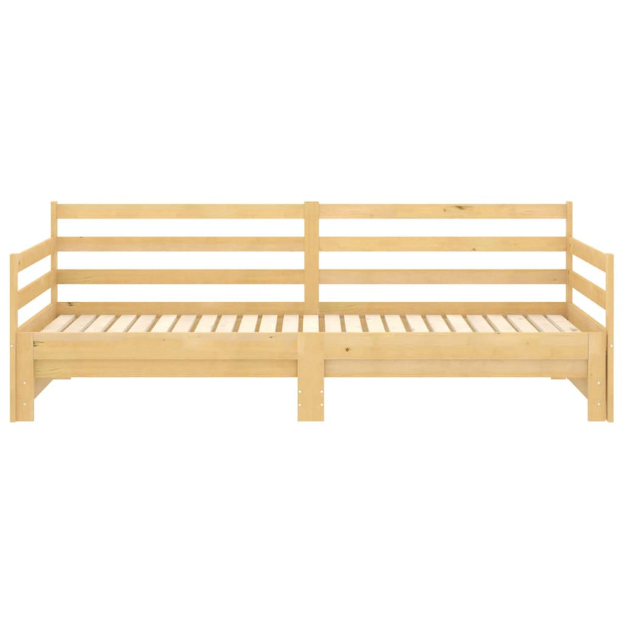 Slaapbank uitschuifbaar massief grenenhout 2x(90x200) cm