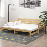 Slaapbank massief grenenhout 2x(90x200) cm uitschuifbaar