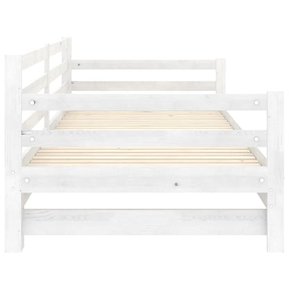 Slaapbank uitschuifbaar massief grenenhout wit 2x(90x200) cm
