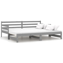 Slaapbank Uitschuifbaar Massief Grenenhout 2X(90X200) Cm Grijs