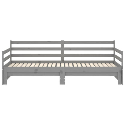 Slaapbank Uitschuifbaar Massief Grenenhout 2X(90X200) Cm Grijs