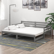 Slaapbank massief grenenhout grijs 2x(90x200) cm