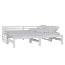 Bedbank Uitschuifbaar Massief Grenenhout 2X(90X200) Cm Wit