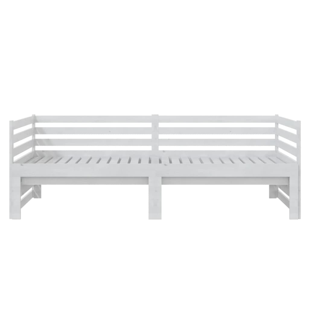 Bedbank Uitschuifbaar Massief Grenenhout 2X(90X200) Cm Wit