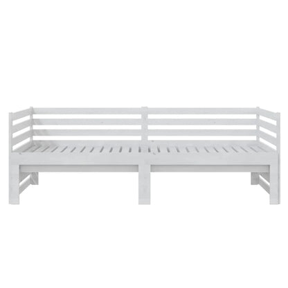 Bedbank Uitschuifbaar Massief Grenenhout 2X(90X200) Cm Wit