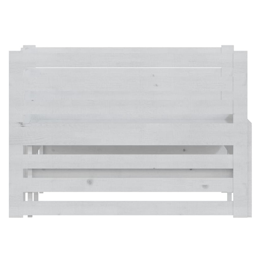 Bedbank Uitschuifbaar Massief Grenenhout 2X(90X200) Cm Wit