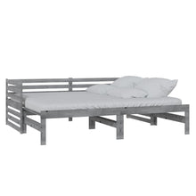 Bedbank Uitschuifbaar Massief Grenenhout 2X(90X200) Cm Grijs
