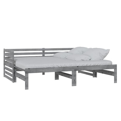 Bedbank Uitschuifbaar Massief Grenenhout 2X(90X200) Cm Grijs