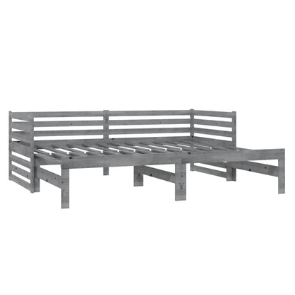 Bedbank Uitschuifbaar Massief Grenenhout 2X(90X200) Cm Grijs