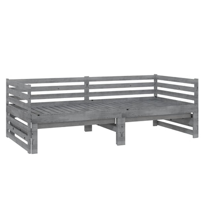 Bedbank Uitschuifbaar Massief Grenenhout 2X(90X200) Cm Grijs