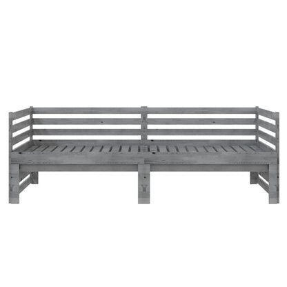 Bedbank Uitschuifbaar Massief Grenenhout 2X(90X200) Cm Grijs