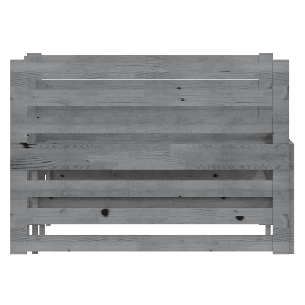 Bedbank Uitschuifbaar Massief Grenenhout 2X(90X200) Cm Grijs