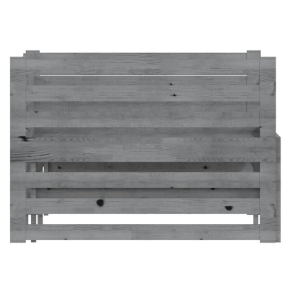 Bedbank Uitschuifbaar Massief Grenenhout 2X(90X200) Cm Grijs