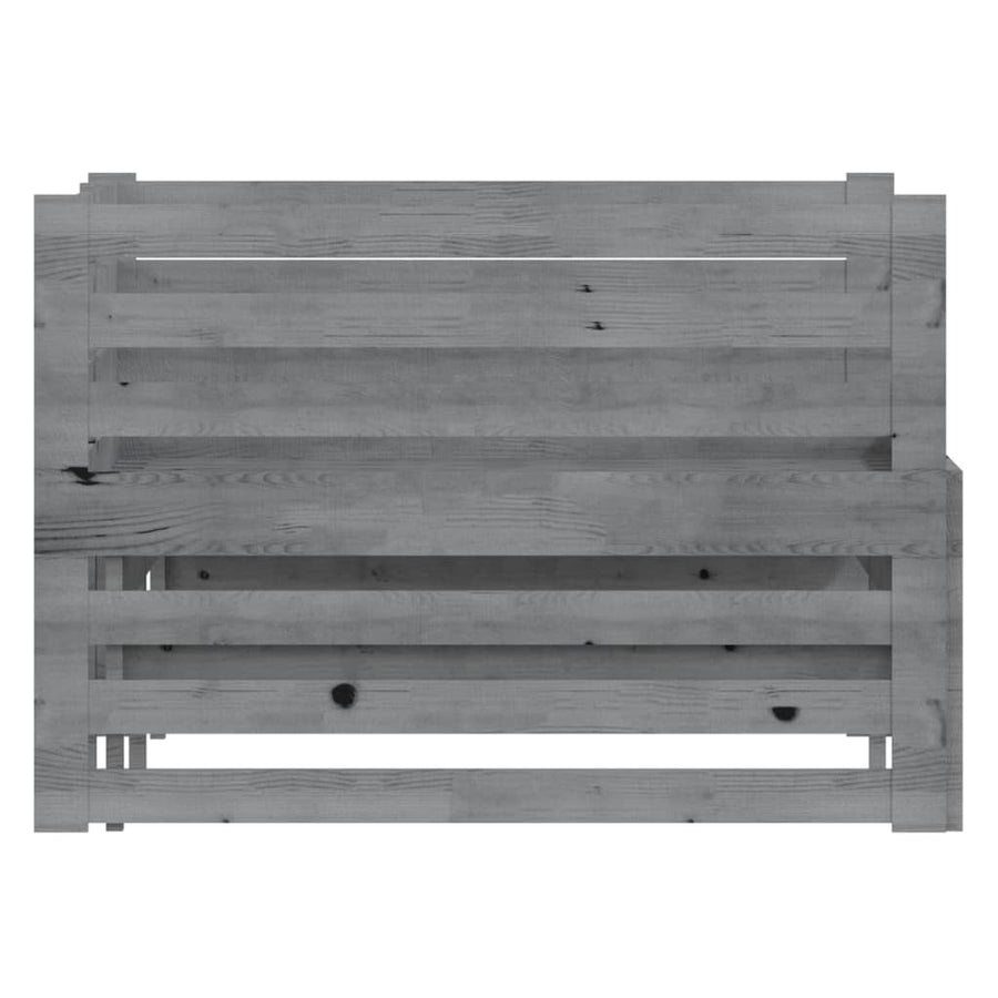 Bedbank Uitschuifbaar Massief Grenenhout 2X(90X200) Cm Grijs