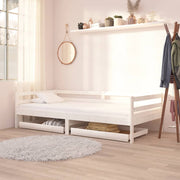 Slaapbanklades 2 st massief grenenhout wit 88x61x9 cm